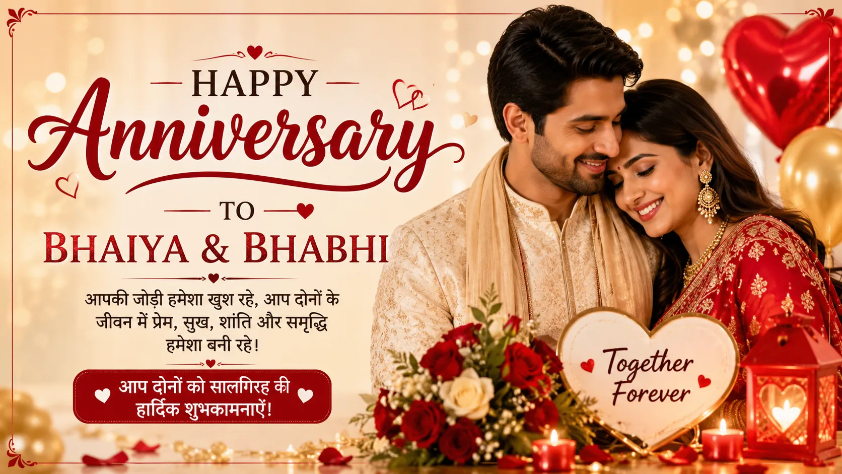 Anniversary Wishes for Bhaiya Bhabhi