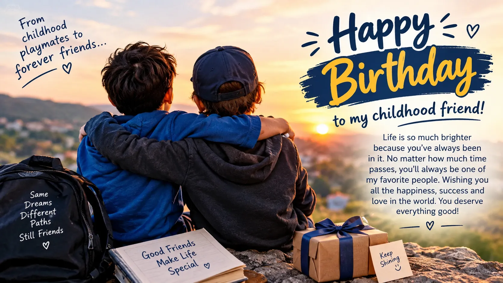 Heart-Touching Birthday Wishes for a Childhood Friend