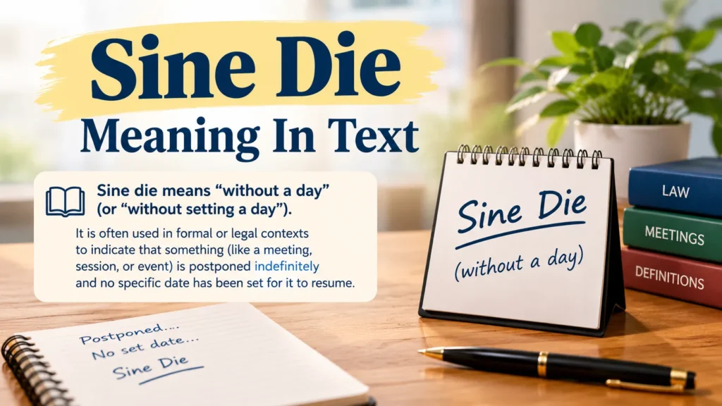 Sine Die Meaning In Text