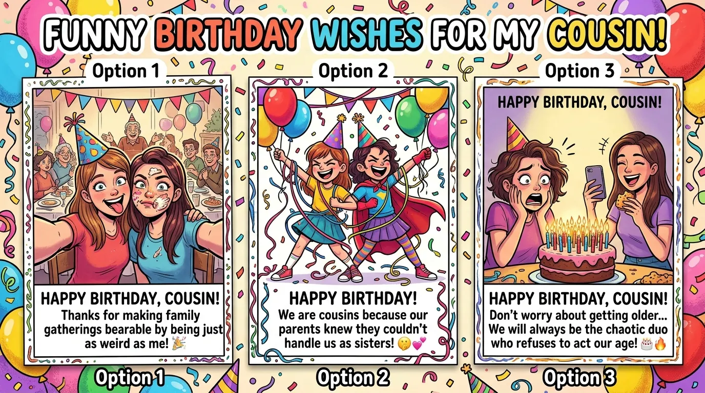 Funny Birthday Wishes For Cousin Female